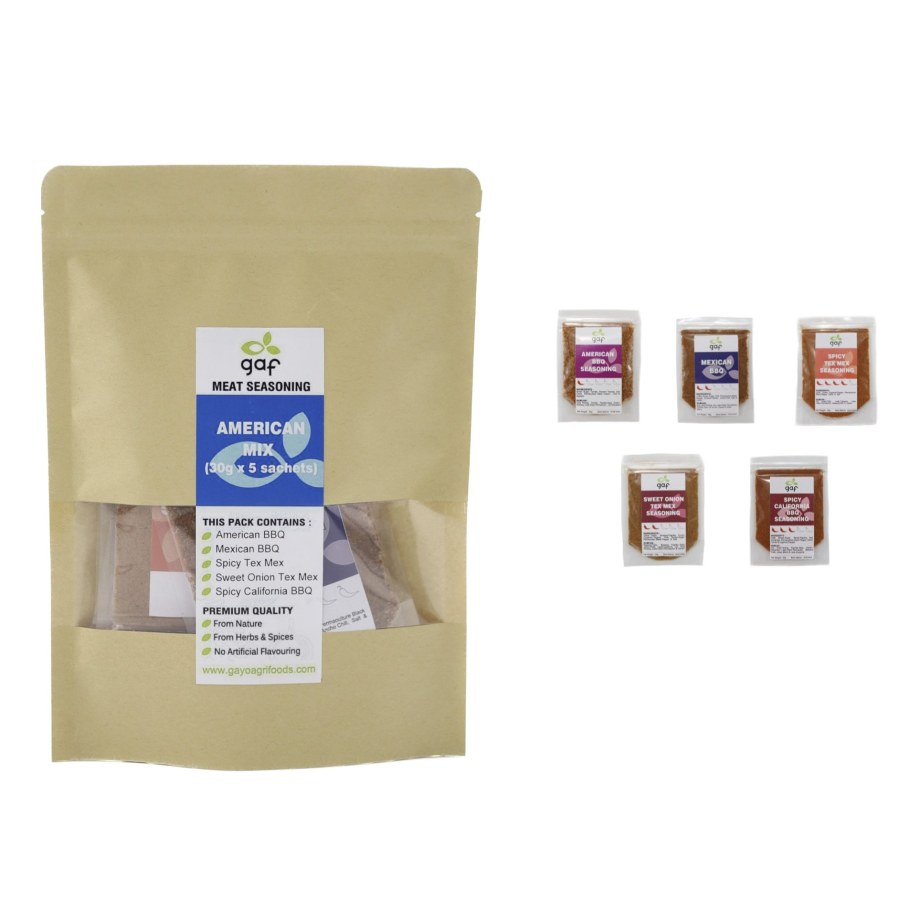 AMERICAN MIX 5 IN 1 (5X30G) - Free 1 pack of 40g Seasoning